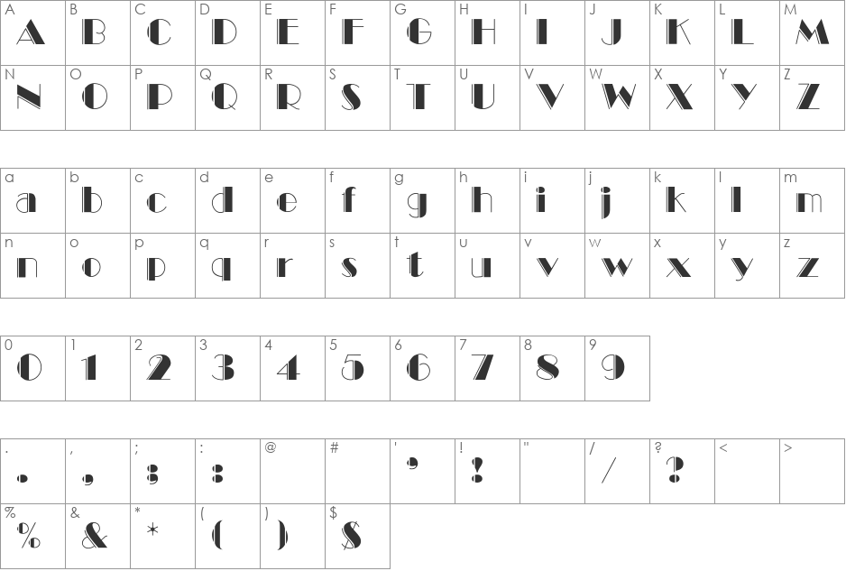 BalletEngraved font character map preview