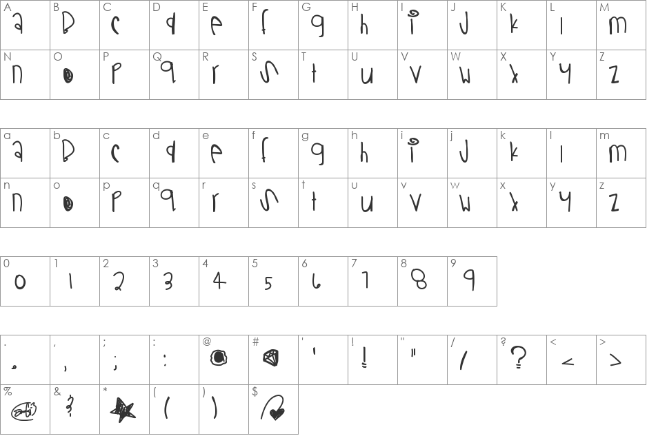 BallinSwoosh font character map preview