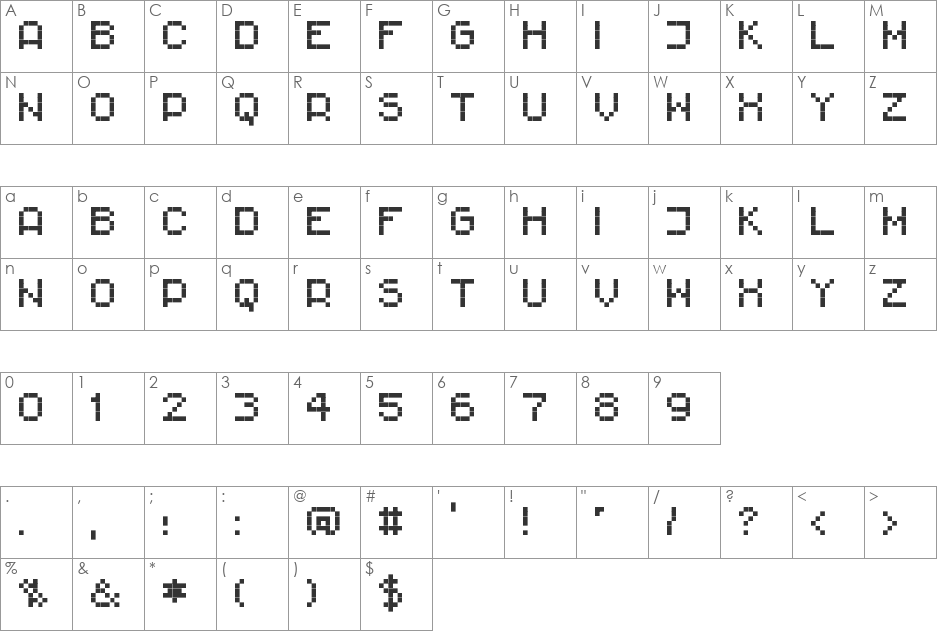 RittswoodImpresive_6 font character map preview