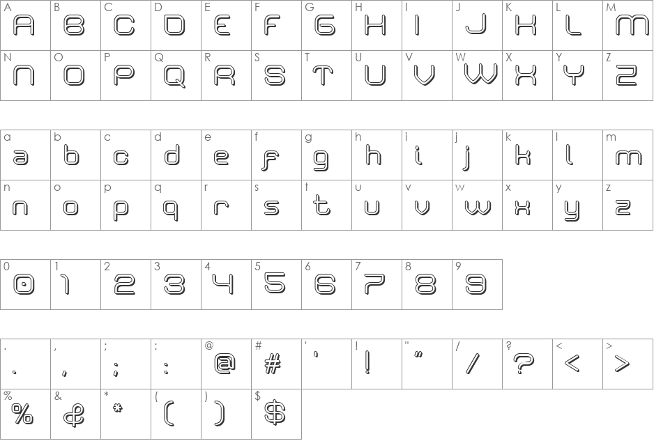 Rivaldizakie font character map preview