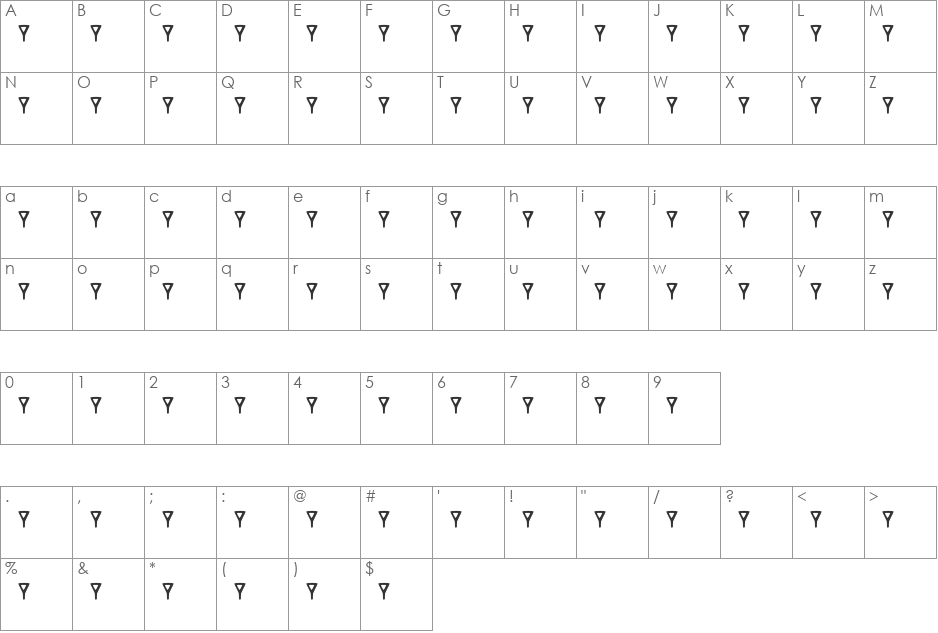 RK Ugaritic font character map preview