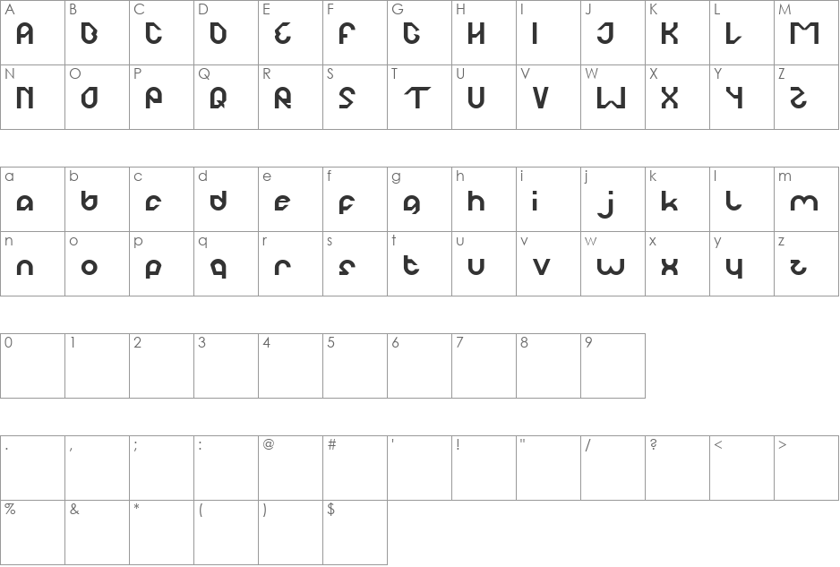 ROBO COP font character map preview