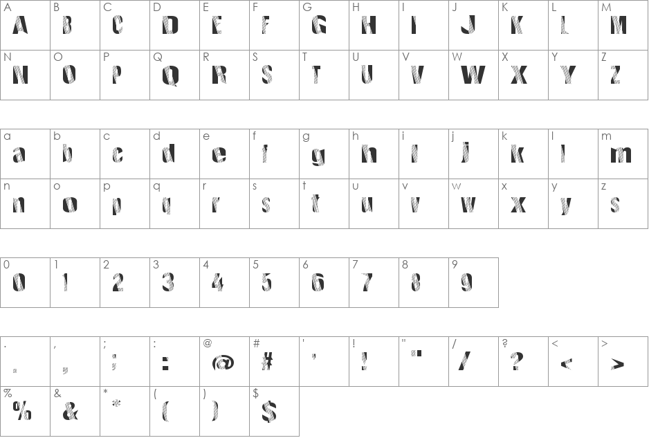 RoboticRevolution font character map preview