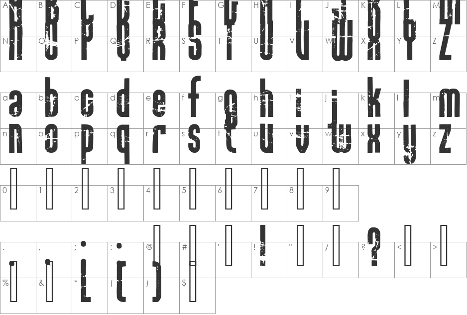 Rock it font character map preview