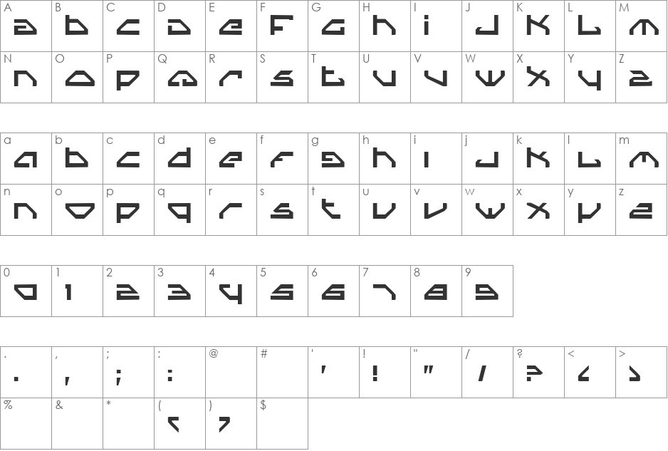 Rock Show font character map preview