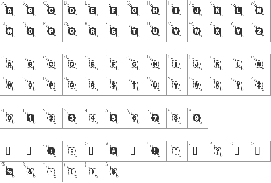 BallTack font character map preview