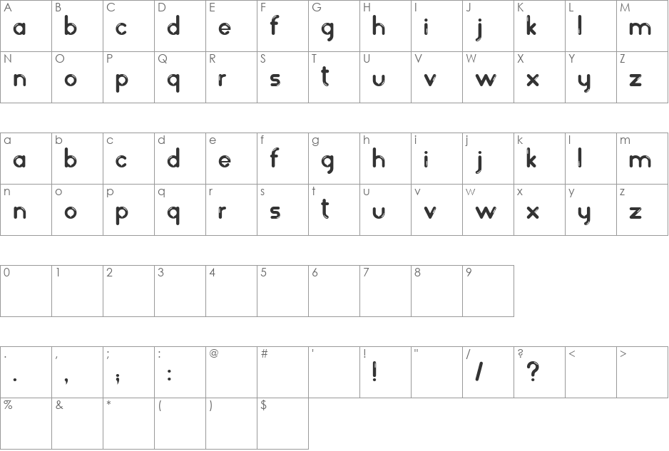 balonez fantasia font character map preview