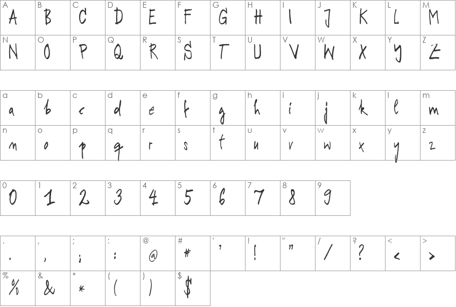 RodeoKing font character map preview