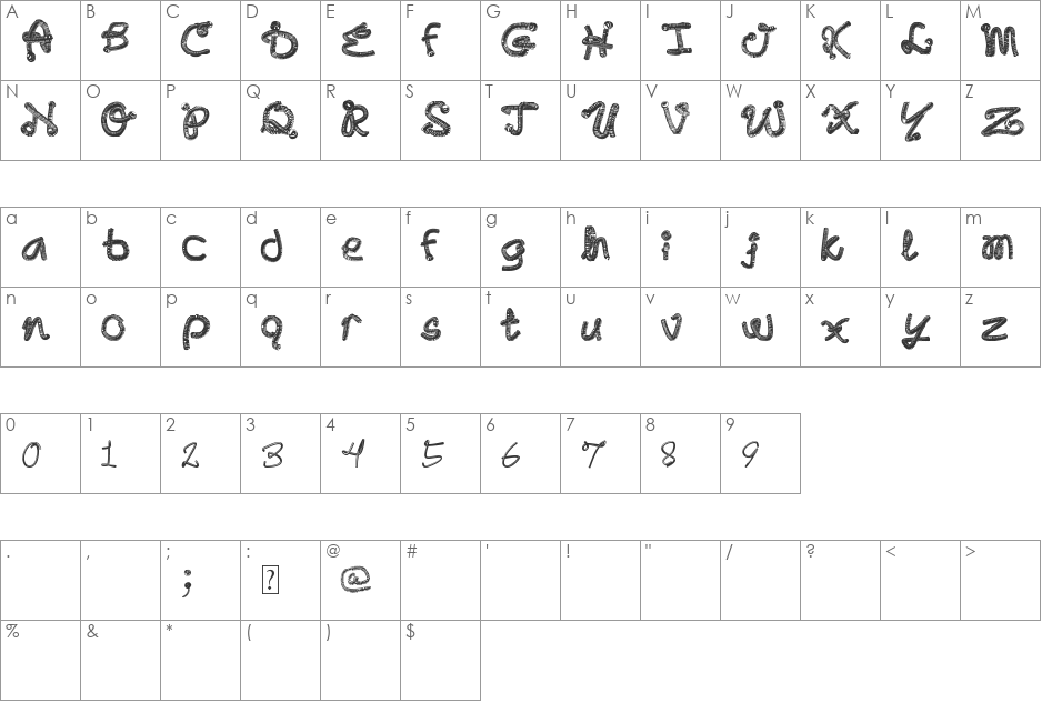RomEr font character map preview