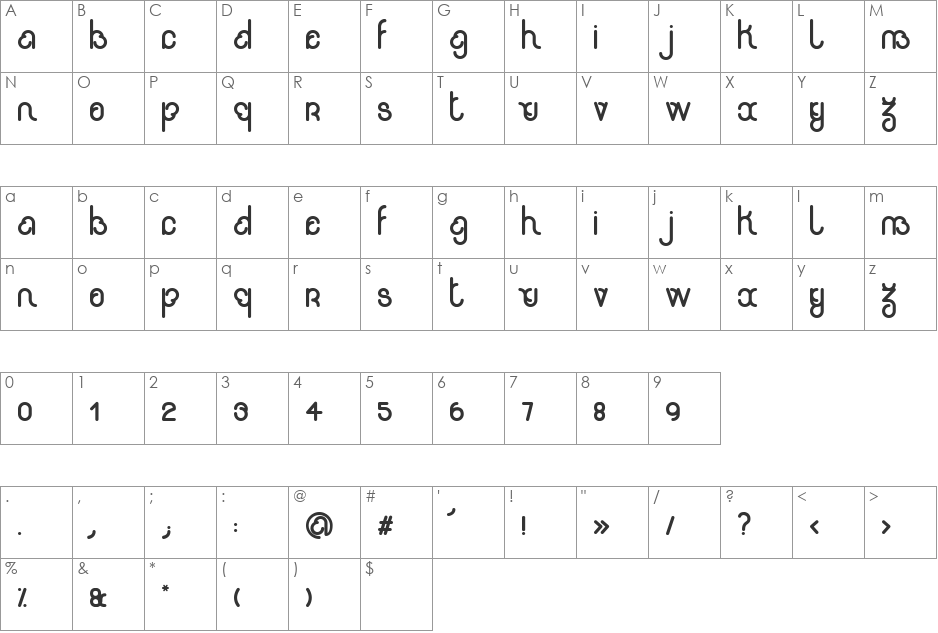 rondi font character map preview