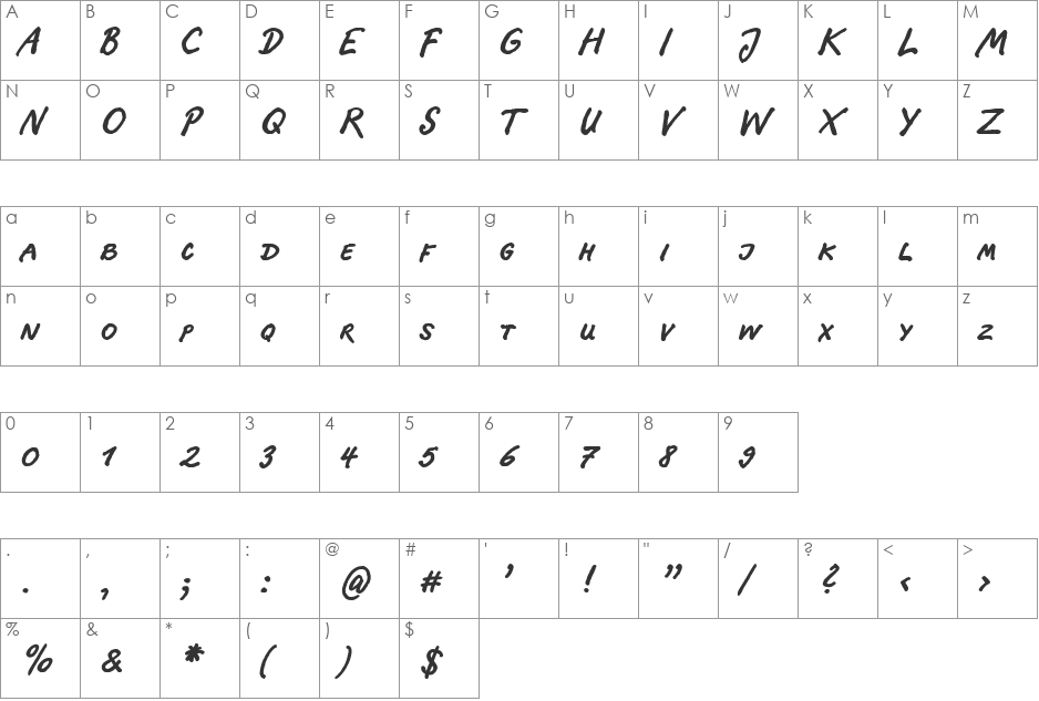 RopsenScript-BoldSC font character map preview