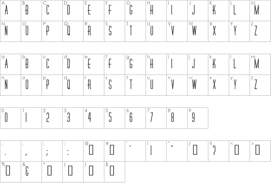 RoselleCapsSSK font character map preview