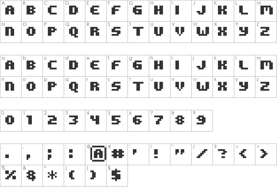 ROTORkeff font character map preview