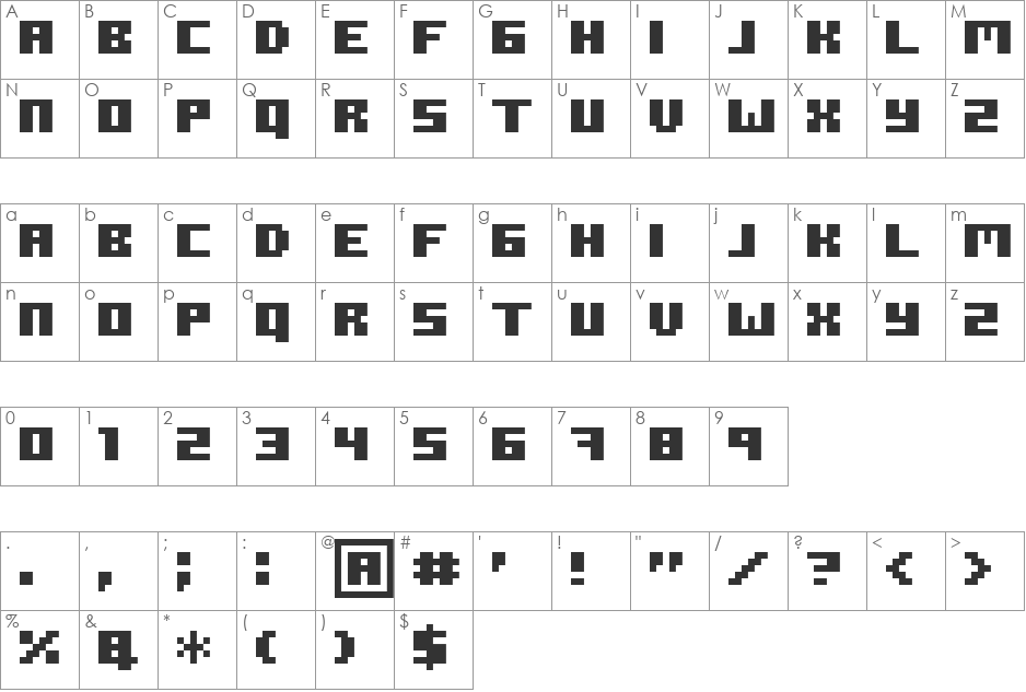 ROTORkeff Bold font character map preview