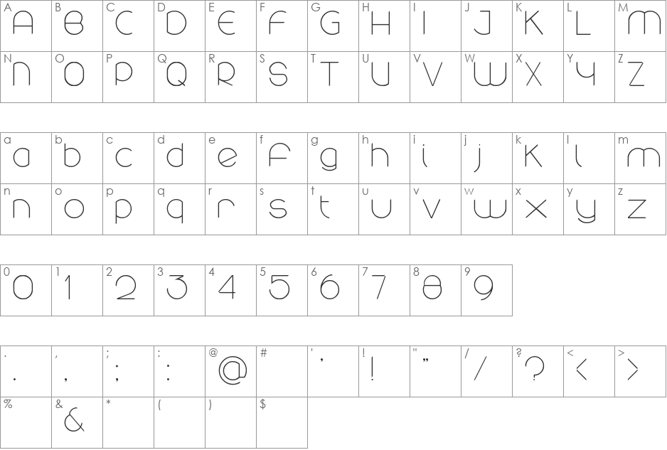 round font character map preview
