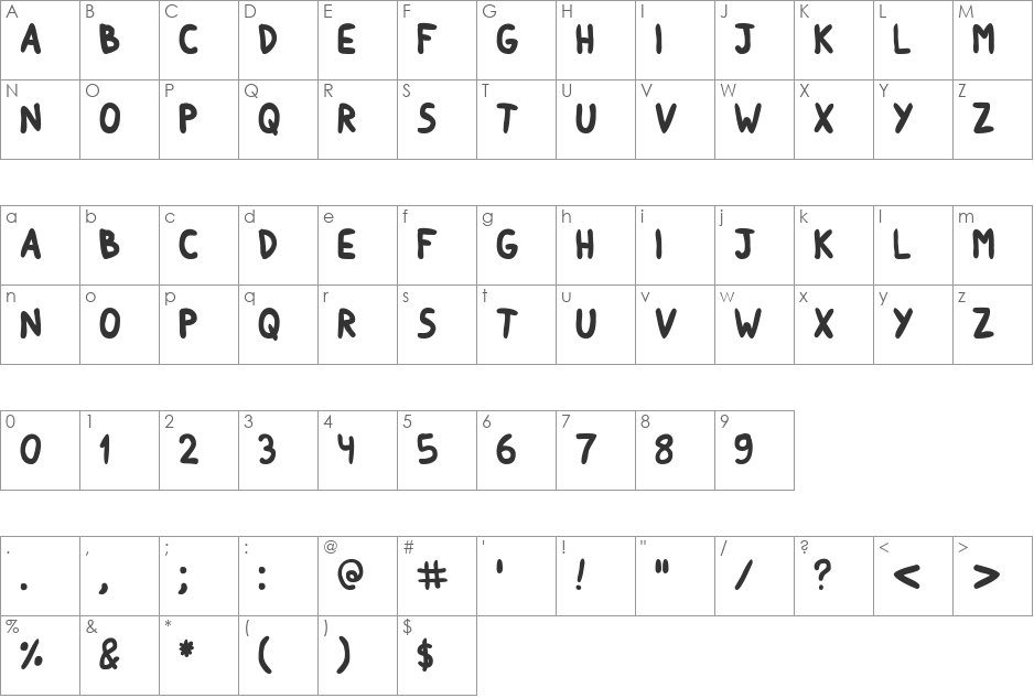 Round Irregularity font character map preview