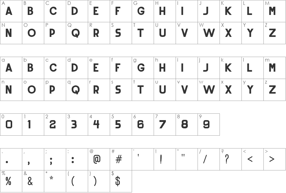 Rounded Sans font character map preview