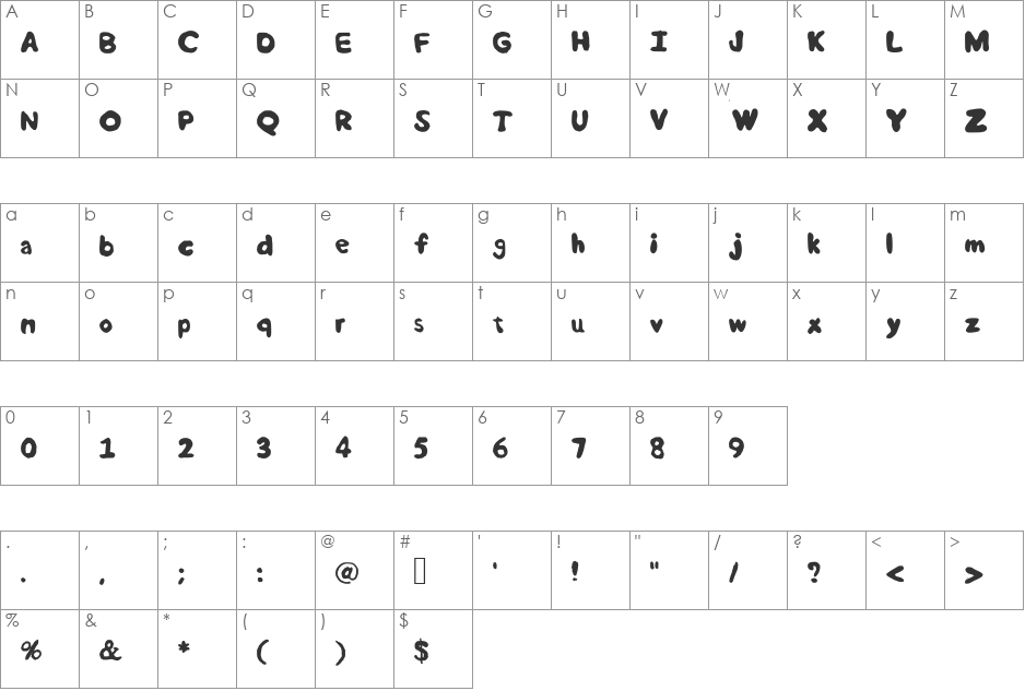 Rounded Semibold font character map preview