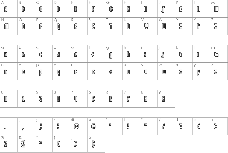 RPG Font v0.3 font character map preview