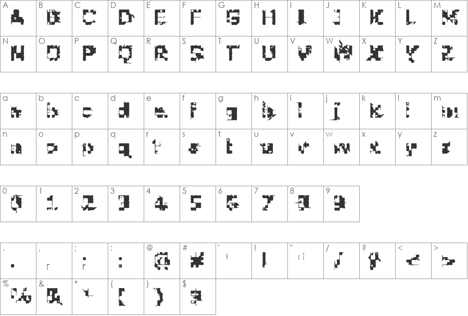 Rumpnisse font character map preview