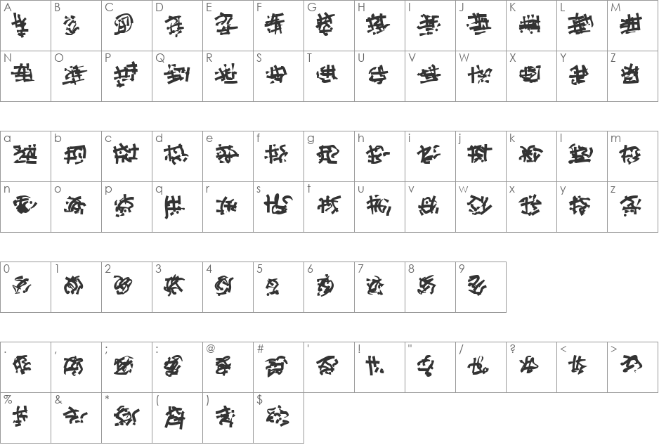 Runes of the Dragon Two font character map preview