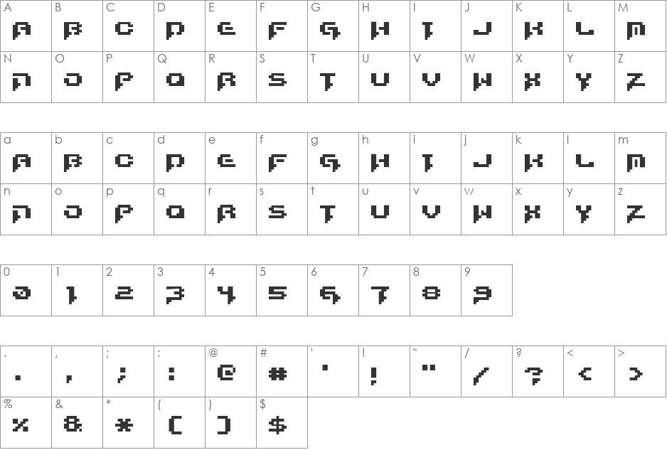 Runstop Restore font character map preview