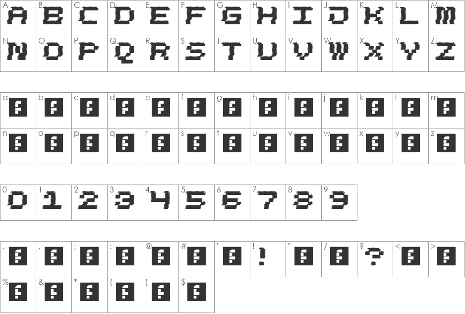 s-video font character map preview