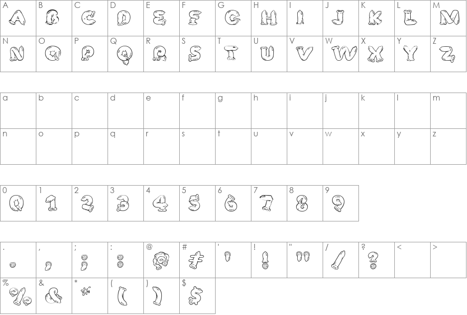 SafeFontGD font character map preview