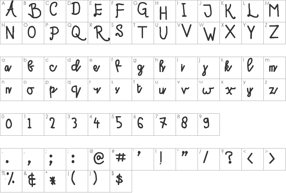 Sahidz script font character map preview
