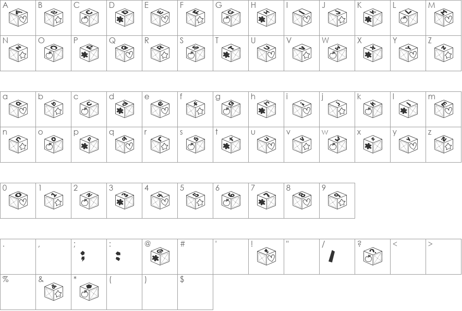 sai Font font character map preview