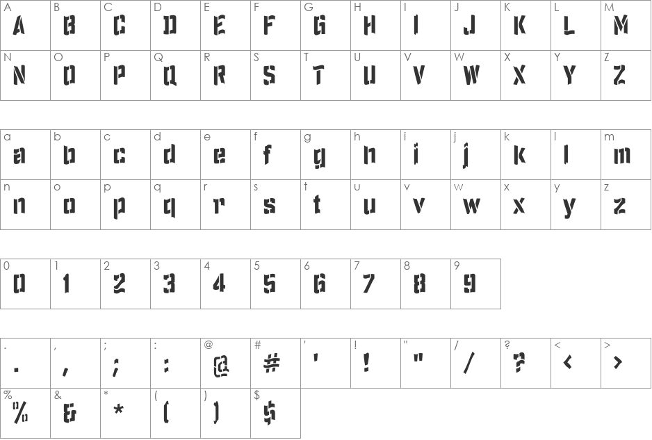 SailingJunco font character map preview