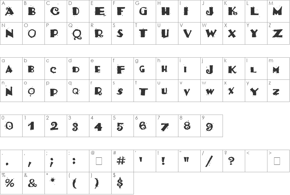 Salsa Two font character map preview