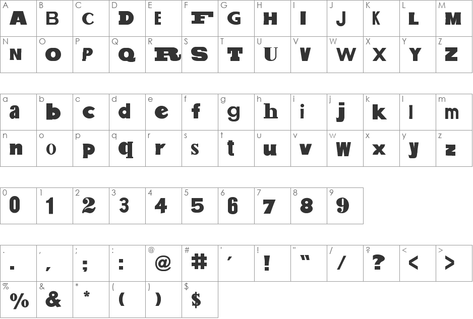 Salt Pet Non Eroded font character map preview