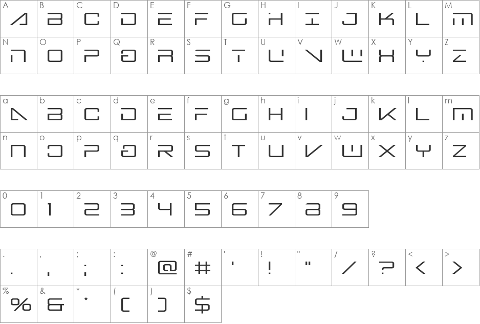 Banshee Pilot Title Italic font character map preview