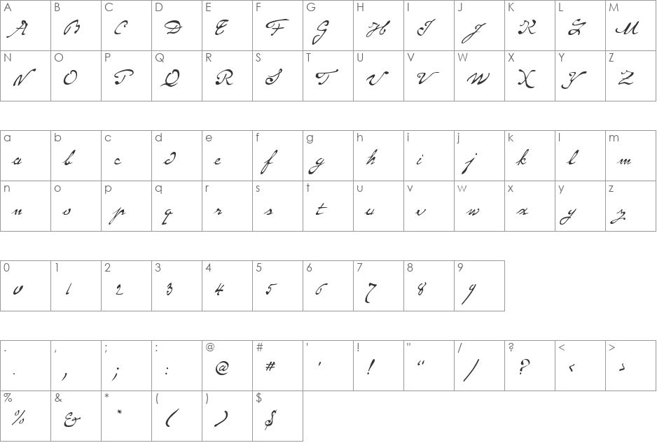 Same-Sex Marriage Script LDO font character map preview