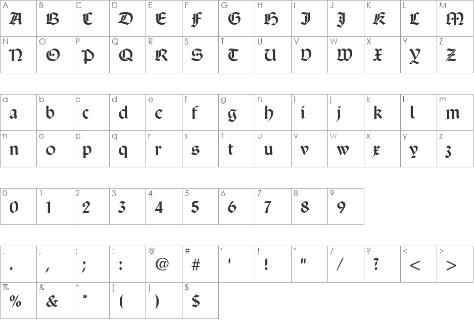 San Marco LT Std font character map preview