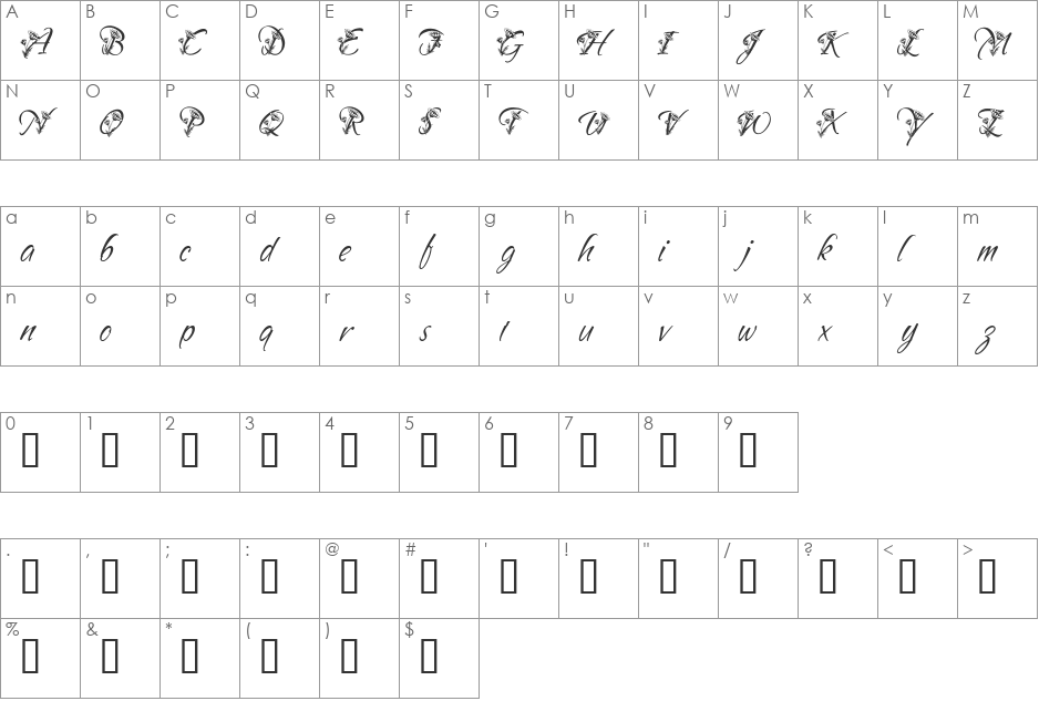 SandDaisy.5 font character map preview