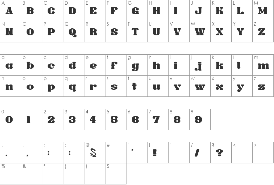 Sandome__G font character map preview
