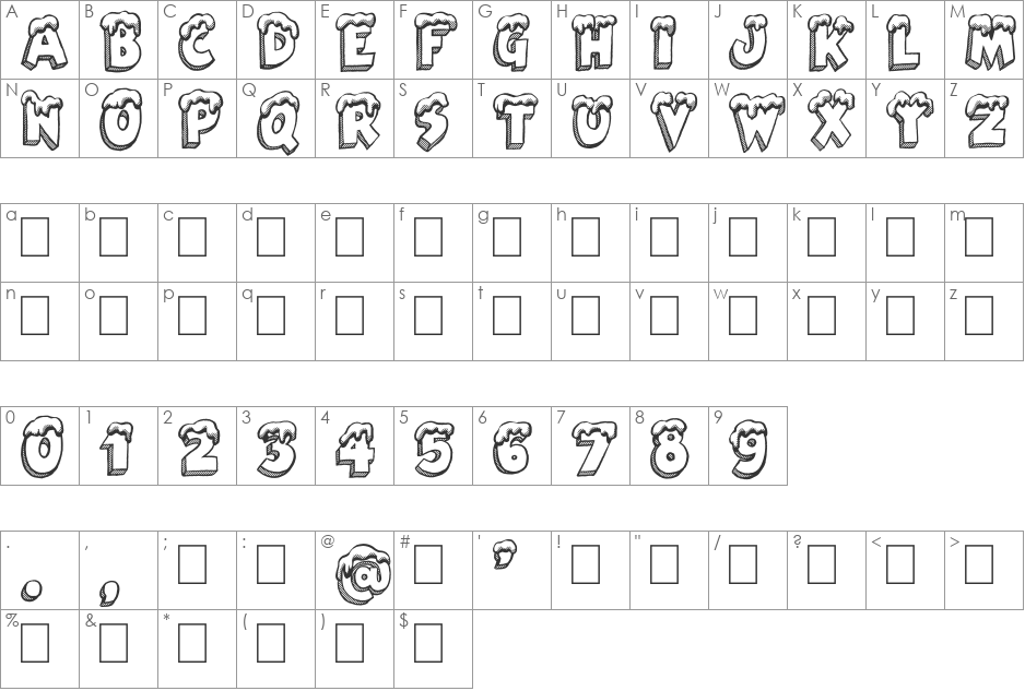 SANTA'S AIR MAIL font character map preview