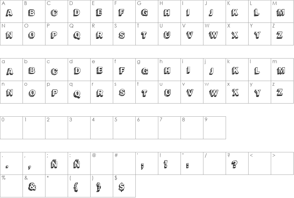 SantoDomingo font character map preview