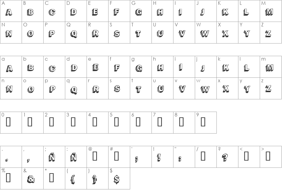 SantoDomingo DeChile font character map preview