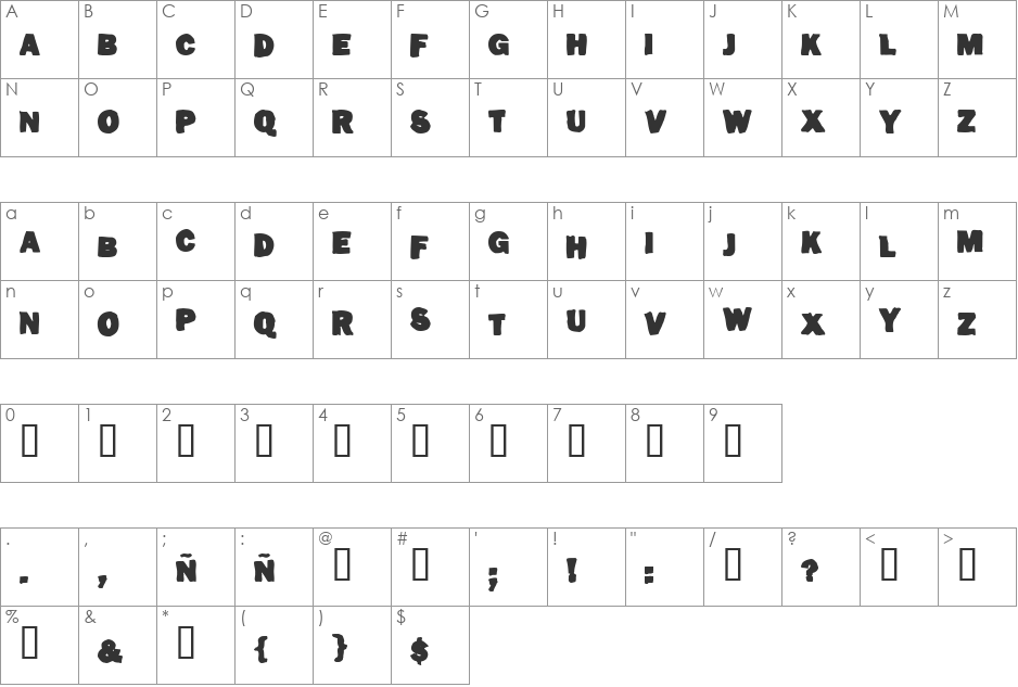 SantoDomingo DeManteca font character map preview