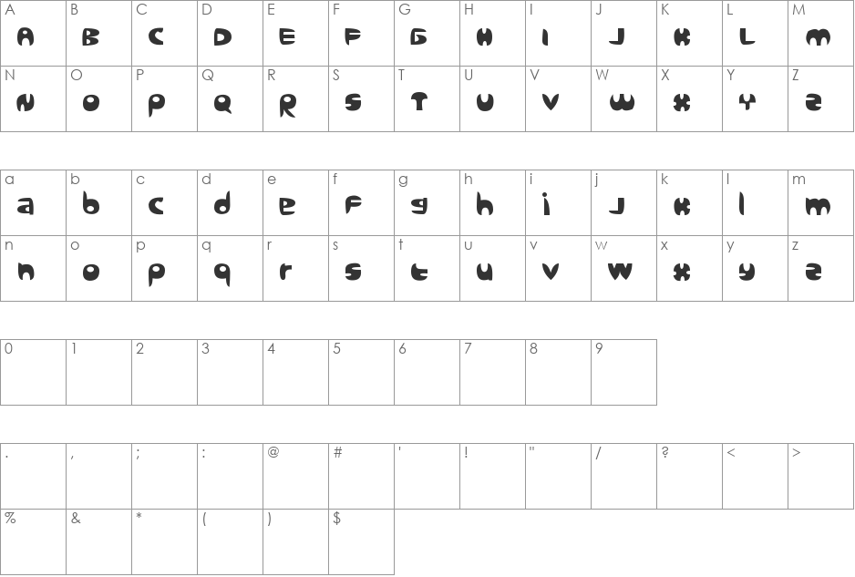 Sanz Query font character map preview