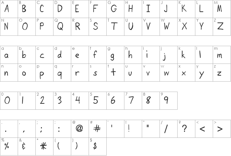 SargonOne41 font character map preview