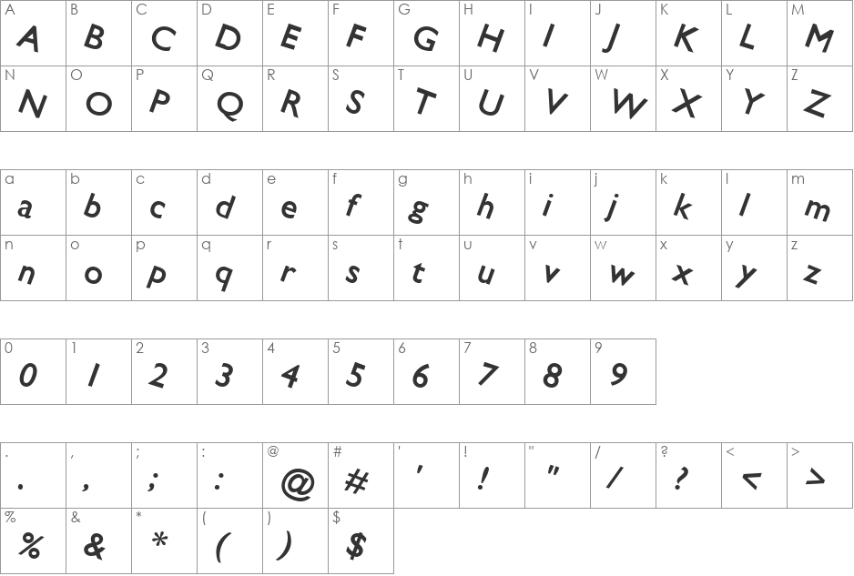 SaucyMozartOne44 font character map preview