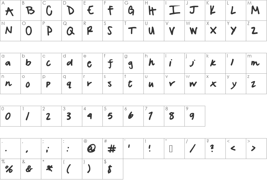 SavannahsFont font character map preview