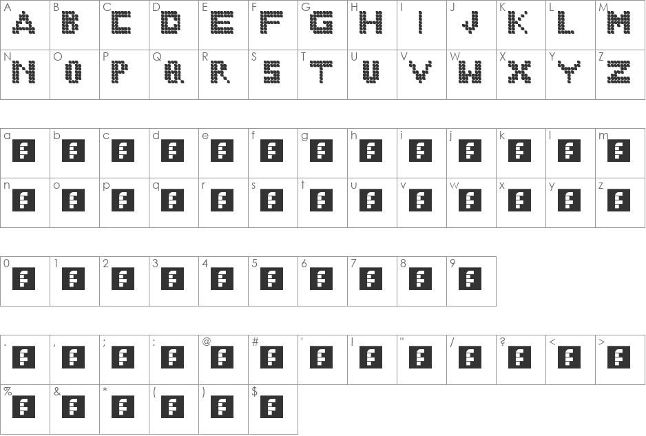 Scaley Face font character map preview