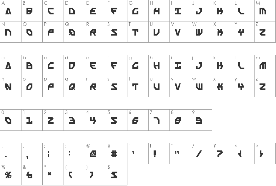 Scarab Script Bold font character map preview