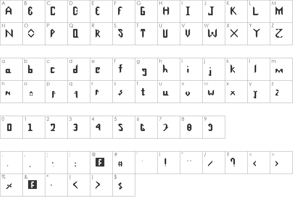 Scarlet_River_Font font character map preview