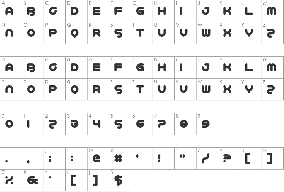 Schweiz font character map preview